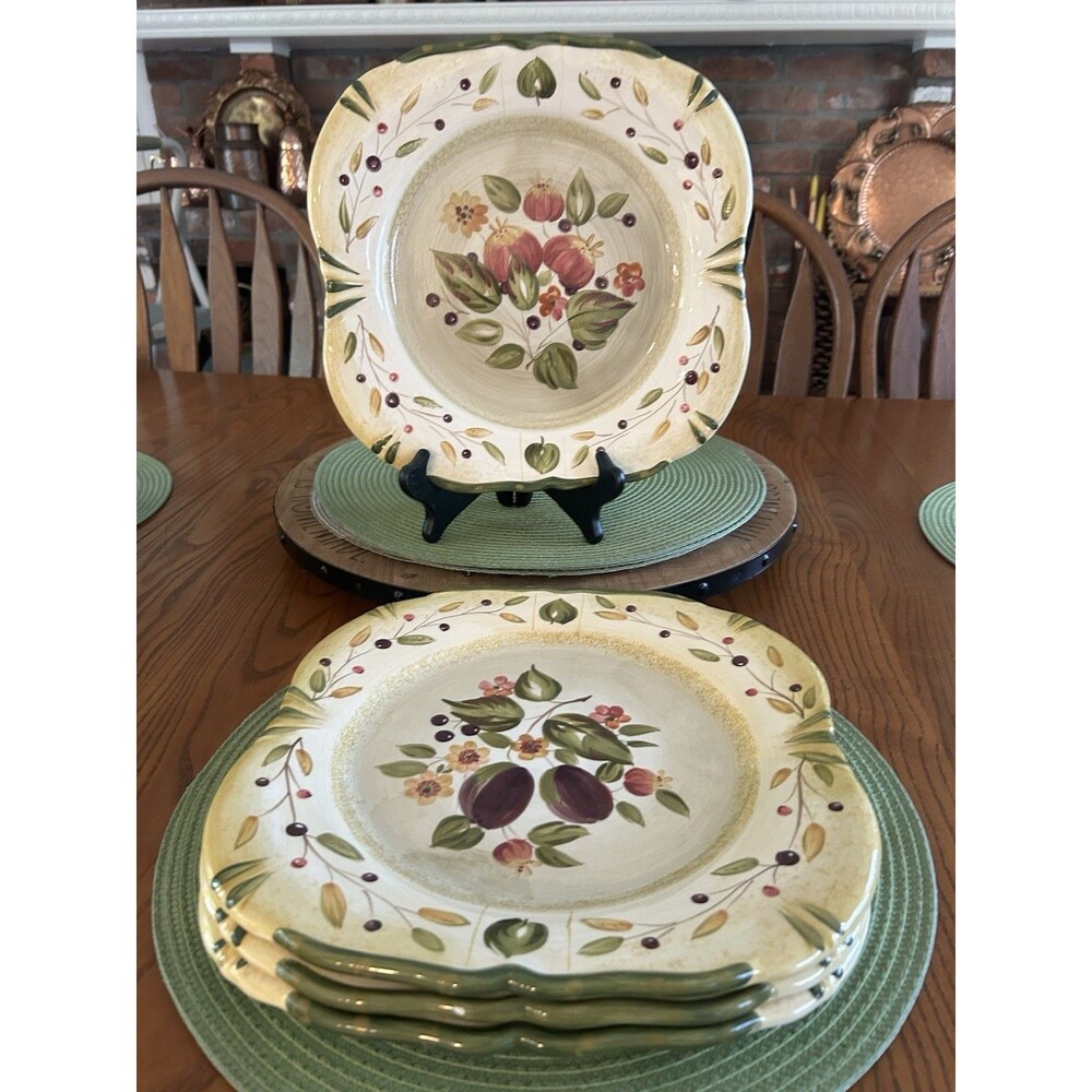 Certified International La Toscana Square Dinner Plates - Set Of 4